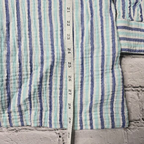 Soft Surroundings Escambia Gauze Tunic Button Up 100% Cotton Striped Shirt Large - Picture 9 of 10
